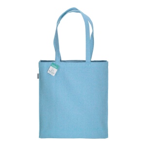 Tote bag en coton recyclé 280 g/m2, anses longues et soufflet 14
