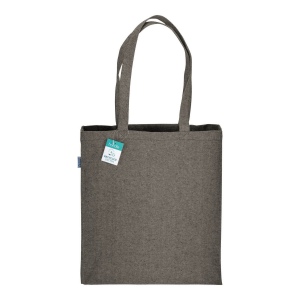 Tote bag en coton recyclé 280 g/m2, anses longues et soufflet 42