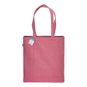 Tote bag en coton recyclé 280 g/m2, anses longues et soufflet 18