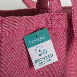 Tote bag en coton recyclé 280 g/m2, anses longues et soufflet 19