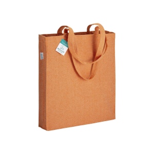 Tote bag en coton recyclé 280 g/m2, anses longues et soufflet 6