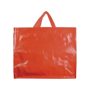Tote bag en PP recyclé laminé 120g/m2, anses courtes et soufflet 20