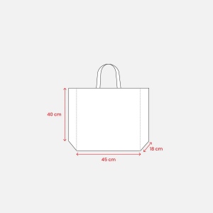 Tote bag en PP recyclé laminé 120g/m2, anses courtes et soufflet 25