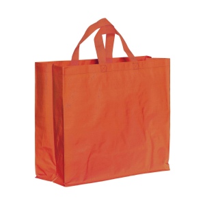 Tote bag en PP recyclé laminé 120g/m2, anses courtes et soufflet 7
