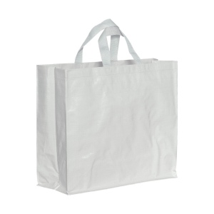Tote bag en PP recyclé laminé 120g/m2, anses courtes et soufflet 9