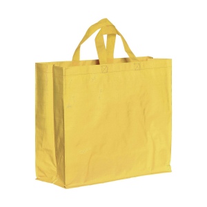 Tote bag en PP recyclé laminé 120g/m2, anses courtes et soufflet 4