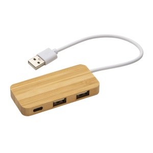 Hub avec 2 portes USB A et une porte type C, câble intégré 2