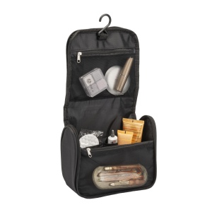 Beauty case en microfibre avec fermeture éclair, grandes poches internes 6