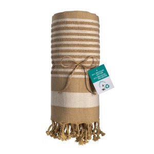 Serviette de plage en coton recyclé style fouta de 350 g/m2 12
