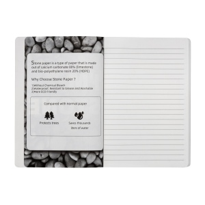 Carnet en papier de pierre, feuilles blanches lignées, 64 pag., 14,5x21 cm 5