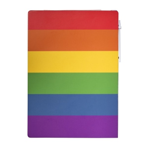 Block notes en papier avec couverture arc-en-ciel, notes adhésifs et stylo 4