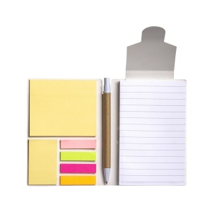Block notes en papier avec couverture arc-en-ciel, notes adhésifs et stylo 5
