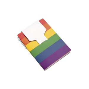 Block notes en papier avec couverture arc-en-ciel, notes adhésifs et stylo 2