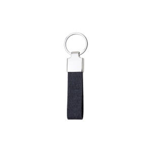 Porte-clé en Rpet avec plaque métallique chromée 8