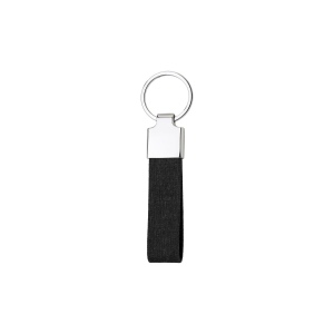 Porte-clé en Rpet avec plaque métallique chromée 11