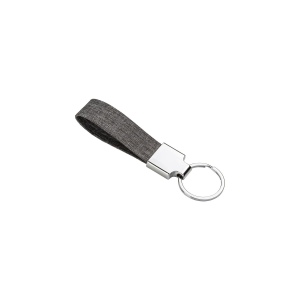 Porte-clé en Rpet avec plaque métallique chromée