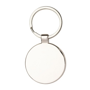 Porte-clé en métal rond, avec détail frontal en bambou 5