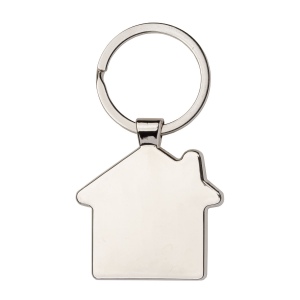 Porte-clés en métal en forme de petite maison avec détails en bambou sur la face avant 5