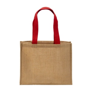 Tote bag en toile de jute, anses longues et soufflet 13