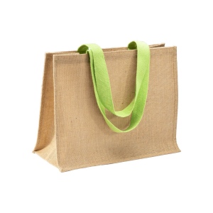 Tote bag en toile de jute, anses longues et soufflet 2