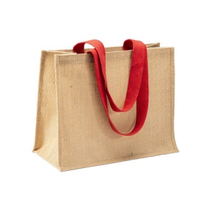 Tote bag en toile de jute, anses longues et soufflet 5