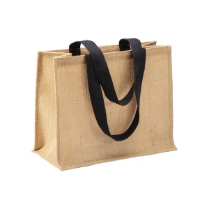 Tote bag en toile de jute, anses longues et soufflet 6