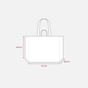 Tote bag maxi en polypropylène recyclé avec anses doubles en ruban (courtes et longues) 5