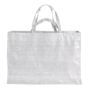 Tote bag maxi en polypropylène recyclé avec anses doubles en ruban (courtes et longues) 6