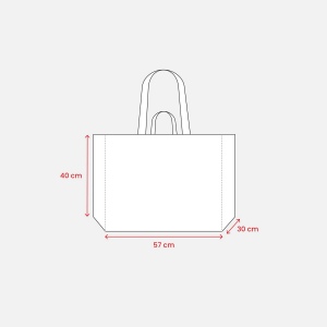 Tote bag maxi en polypropylène recyclé avec anses doubles en ruban (courtes et longues) 7