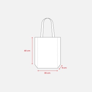 Tote bag thermosoudé en R-pet  80 g/ m2 avec soufflet 18