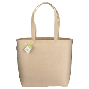 Tote bag en coton biologique 220 g/m2, avec anses longues et soufflet à la base 3