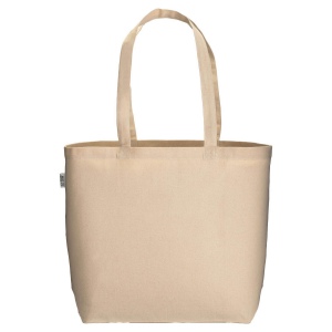 Tote bag en coton biologique 220 g/m2, avec anses longues et soufflet à la base 4