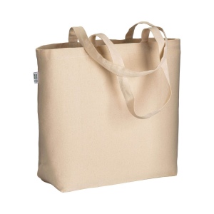 Tote bag en coton biologique 220 g/m2, avec anses longues et soufflet à la base 2