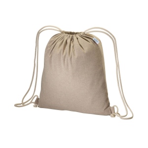 Sac à dos en coton recyclé effet mélange 180 g/m2 avec fermeture à cordons 2