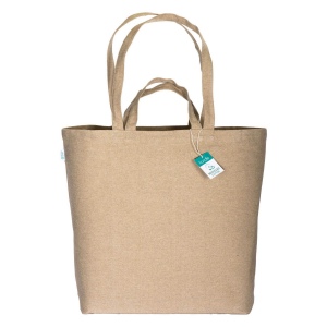Tote bag en coton recyclé, avec soufflet à la base et anses doubles, 280 g/m2 4