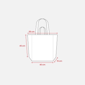 Tote bag en coton recyclé, avec soufflet à la base et anses doubles, 280 g/m2 15