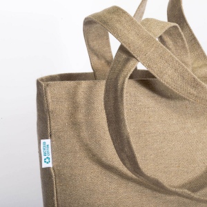 Tote bag en coton recyclé, avec soufflet à la base et anses doubles, 280 g/m2 6