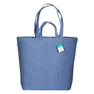 Tote bag en coton recyclé, avec soufflet à la base et anses doubles, 280 g/m2 10