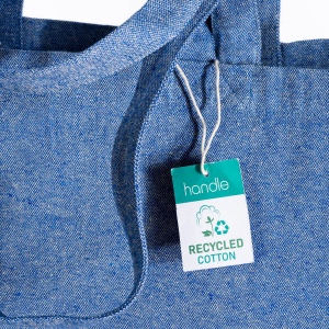 Tote bag en coton recyclé, avec soufflet à la base et anses doubles, 280 g/m2 11