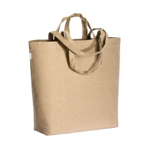 Tote bag en coton recyclé, avec soufflet à la base et anses doubles, 280 g/m2 2