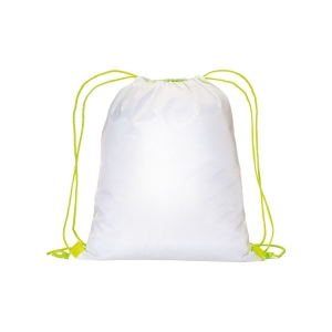 Sac à dos blanc en polyester 210 T avec fermeture à cordons et cordons colorés 11