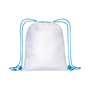 Sac à dos blanc en polyester 210 T avec fermeture à cordons et cordons colorés 12