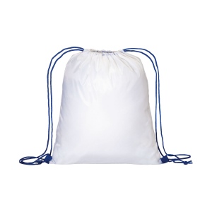 Sac à dos blanc en polyester 210 T avec fermeture à cordons et cordons colorés 13
