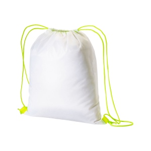 Sac à dos blanc en polyester 210 T avec fermeture à cordons et cordons colorés 2