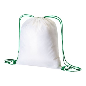 Sac à dos blanc en polyester 210 T avec fermeture à cordons et cordons colorés 8