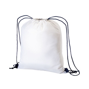 Sac à dos blanc en polyester 210 T avec fermeture à cordons et cordons colorés 7