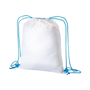 Sac à dos blanc en polyester 210 T avec fermeture à cordons et cordons colorés 3