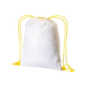 Sac à dos blanc en polyester 210 T avec fermeture à cordons et cordons colorés 6