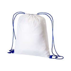 Sac à dos blanc en polyester 210 T avec fermeture à cordons et cordons colorés 4