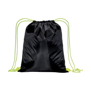Sac à dos noir en polyester 210 T avec fermeture à cordons et cordons colorés 9